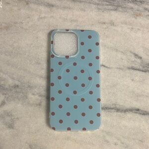 Blue Polka Dot Phone Case with Magnetic Ring